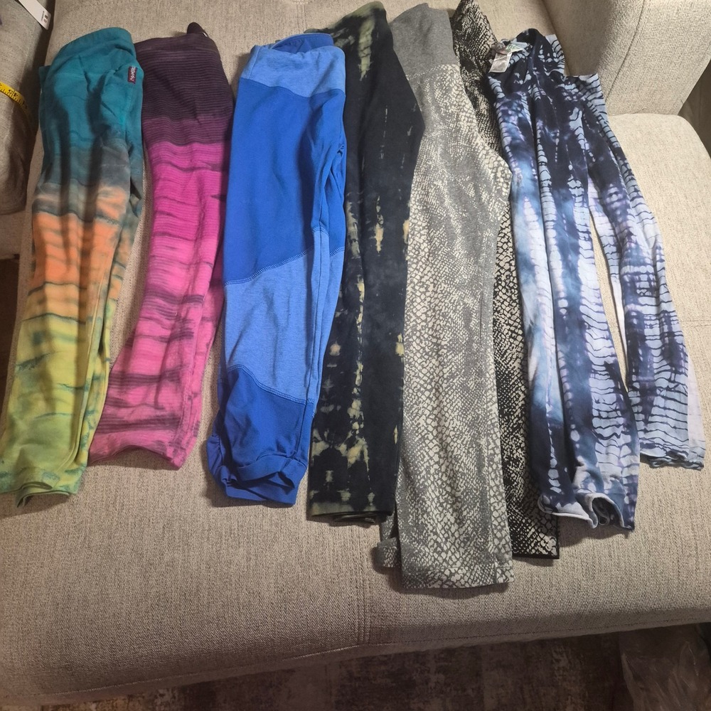 7pc Women Activewear Lot Hard Tail Leggings & Snakeskin Cold Shoulder Dress